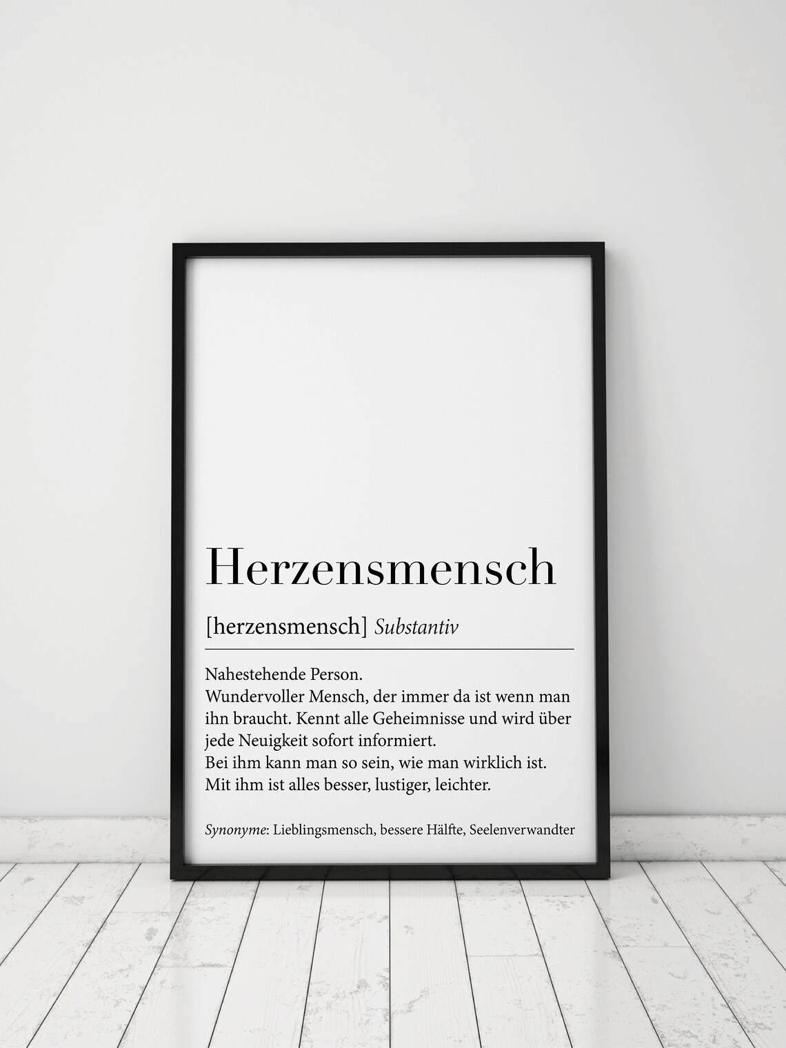 Herzensmensch Definition German Best Quote Friendship Poster