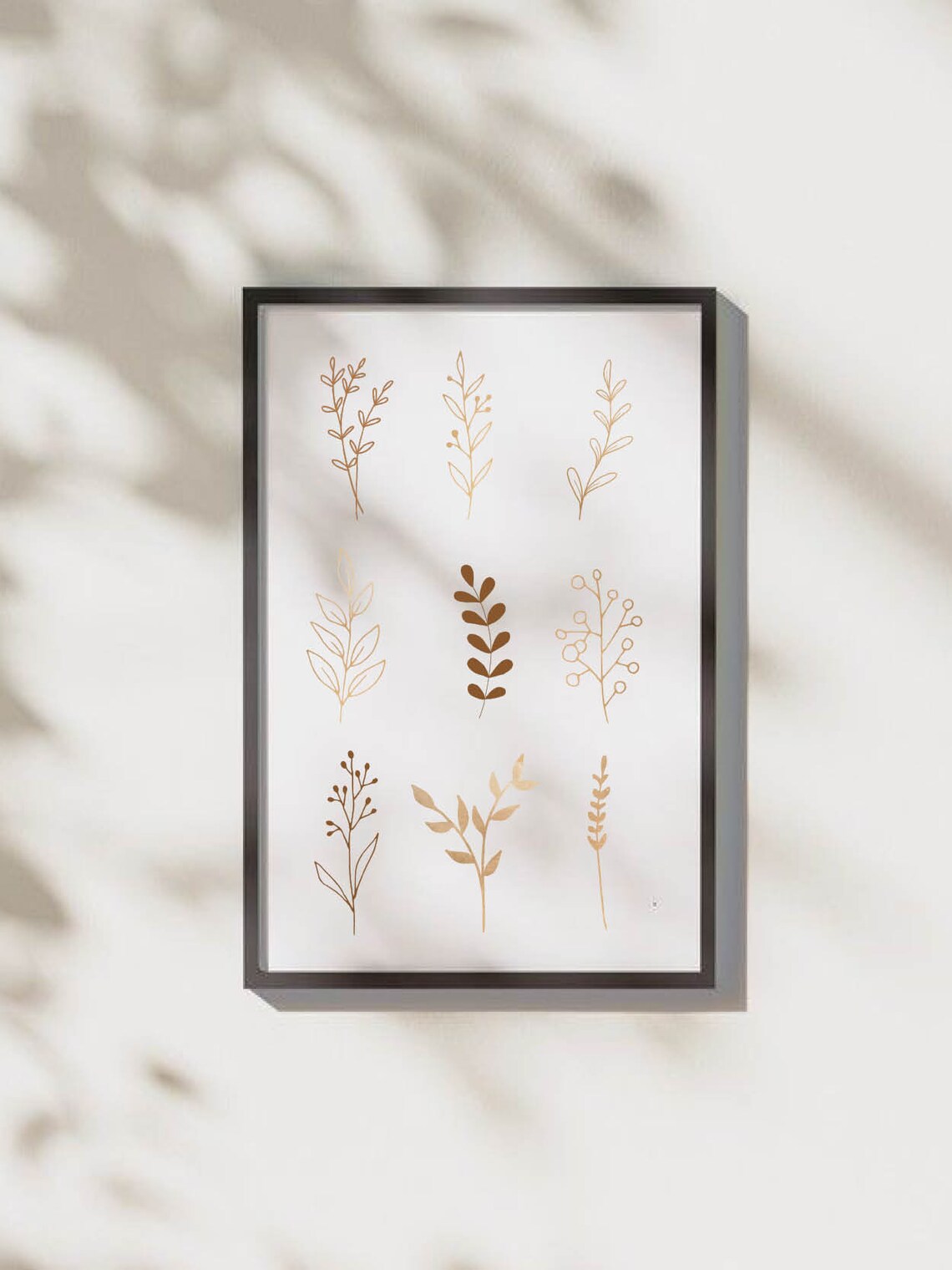 Boho Botanical Sprigs Line Art Set of Nine Minimalist Poster - Image 2