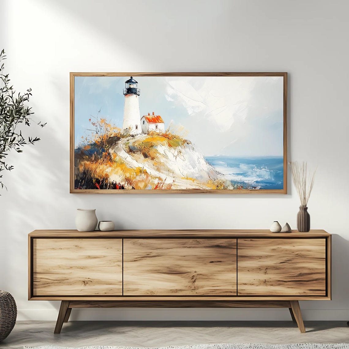 Lighthouse Coastal Art For Frame Tv Nautical Roku Screensaver Wall Art - Image 3