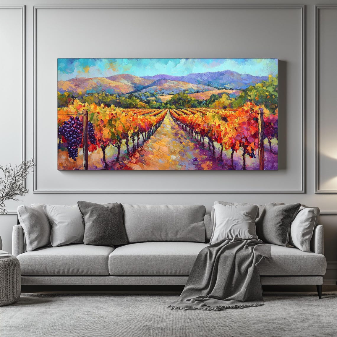 Vineyard Panorama, Landscape Art Print - Image 3