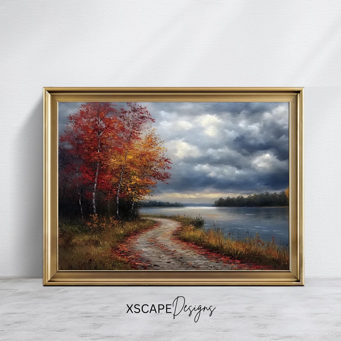 Autumn Pathway Vintage Landscape, Rustic Decor