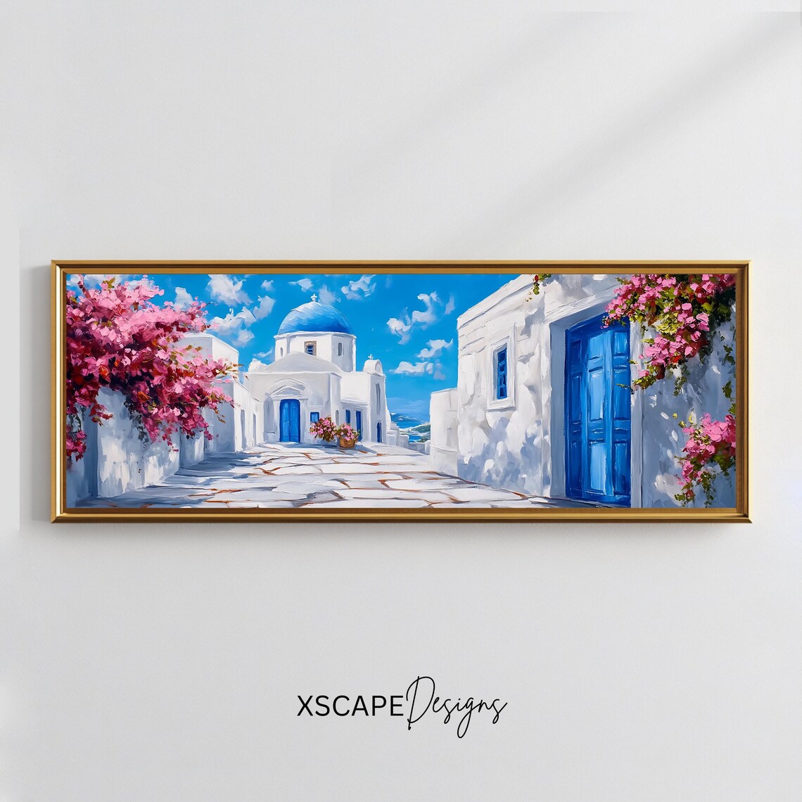 Santorini Travel Poster, Greek Island Art Print