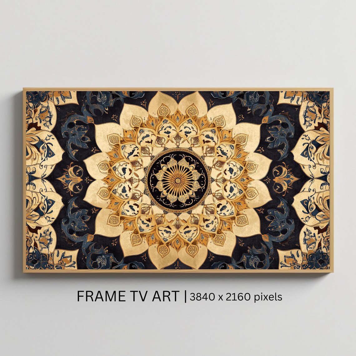 Islamic Mandala, Golden Arabic Pattern Art Print