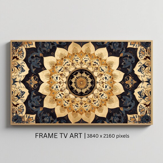 Islamic Mandala, Golden Arabic Pattern Art Print