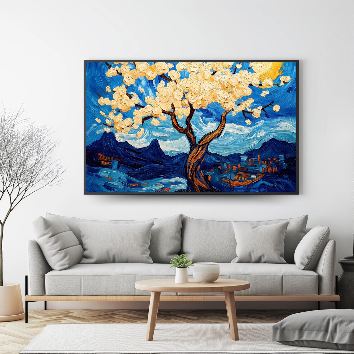 Van Gogh Inspired Starry Night Blossom Art Print - Image 4