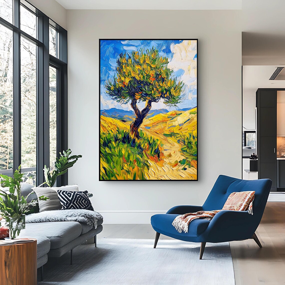 Vibrant Tree Landscape, Scenic Decor Art Print - Image 2