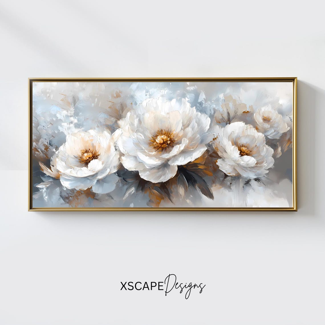 White Peony Botanical Floral Art Print