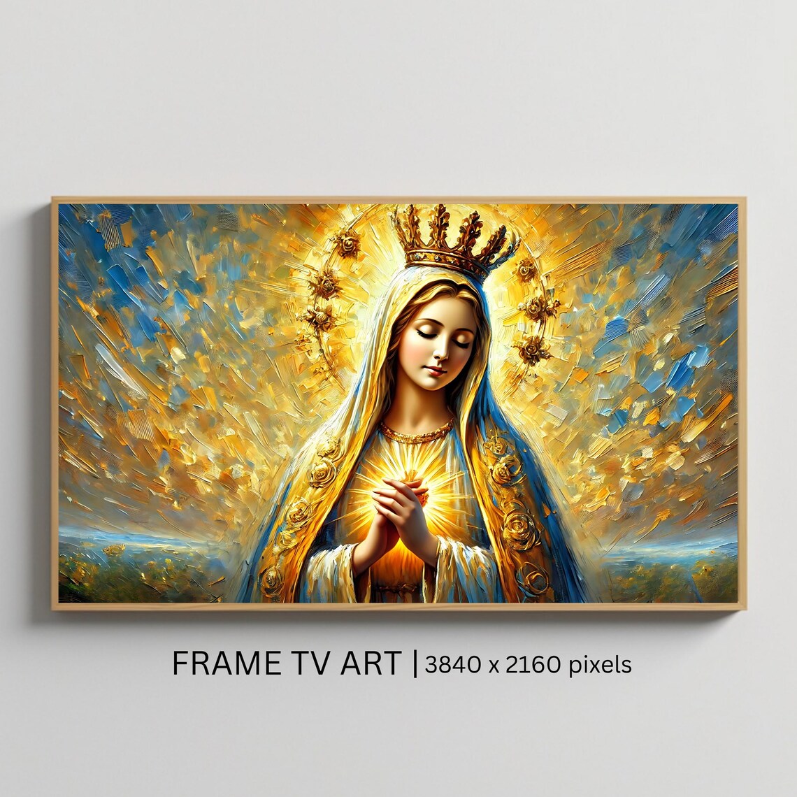 Blessed Virgin Mary Religious Wall Decor, Art Print
