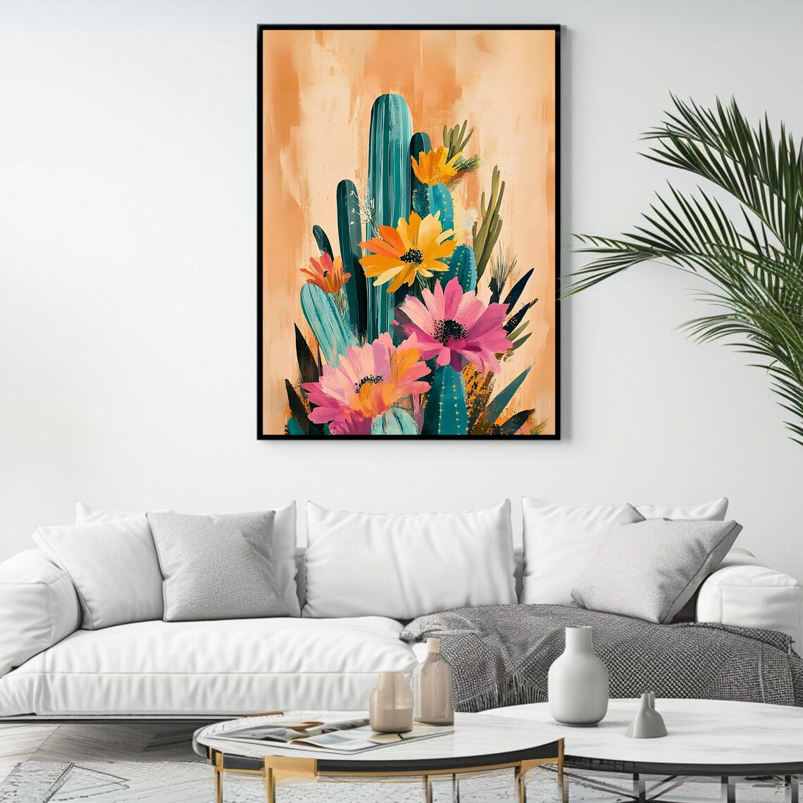 Cactus Floral Artwork, Southwestern Boho Decor - Image 4