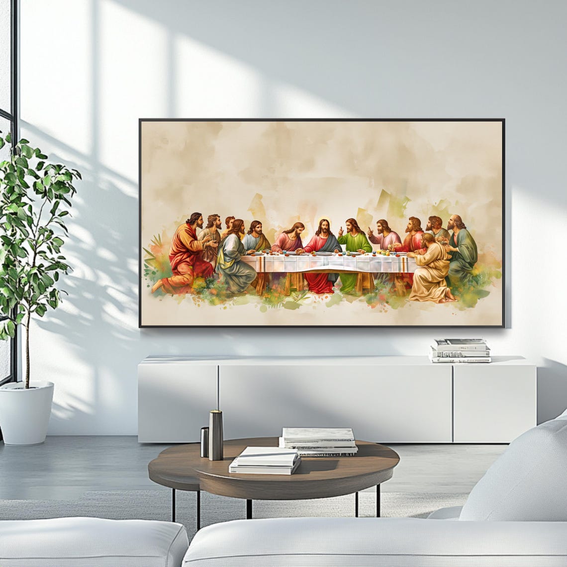 The Last Supper Jesus Christ Watercolor Religious Art Poster - Image 4