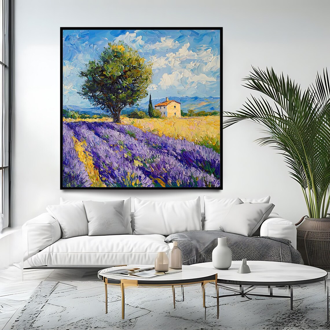 Lavender Field Art Print, Vibrant Landscape - Image 4