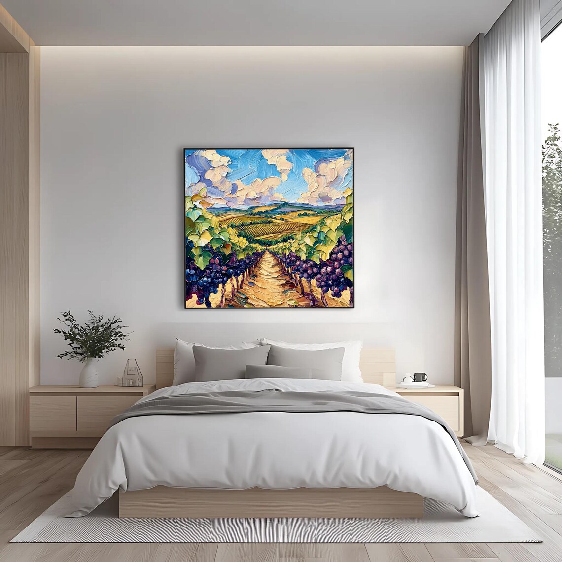 Vineyard Landscape, Scenic Nature Artwork - Image 2
