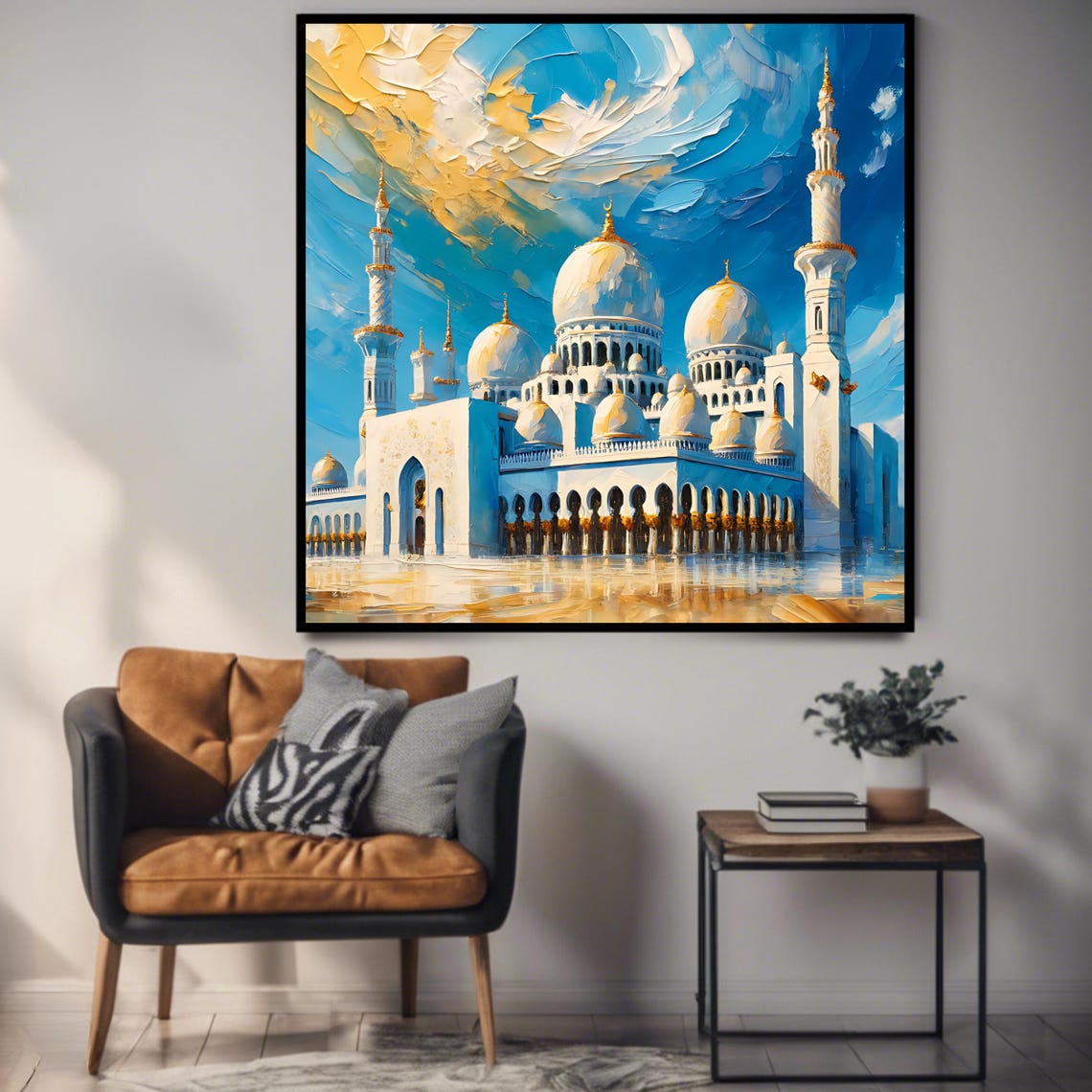 Majestic White Mosque Domes Islamic Architecture Travel Poster - Image 3