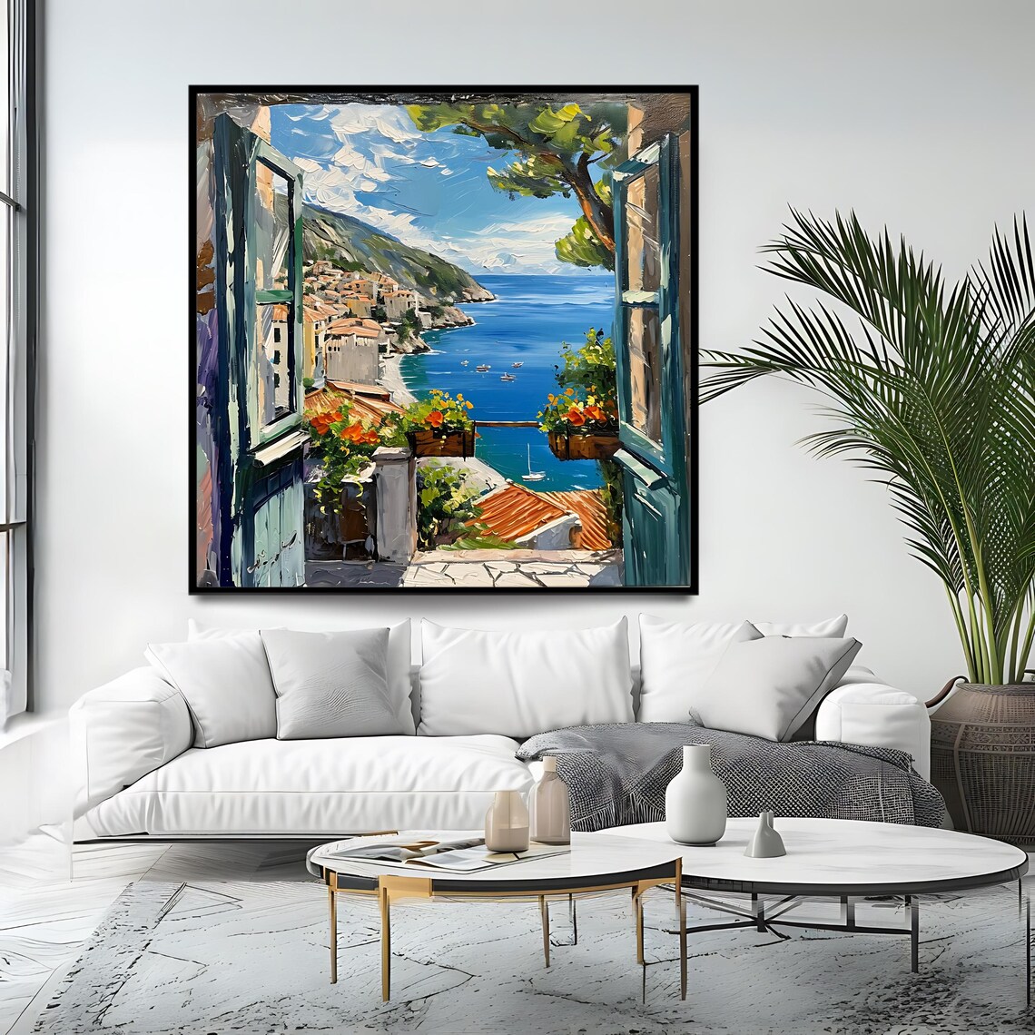 Seaside Door View, Modern Mediterranean Art Print - Image 4