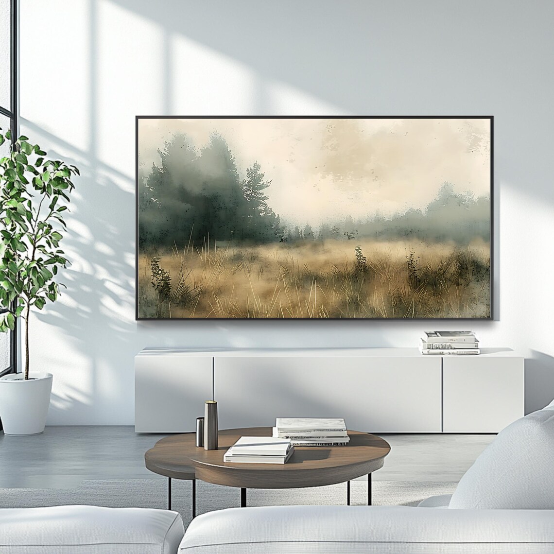 Misty Forest Meadow Frame Tv Art Vintage Nature Inspired Wall Art For Frame Tv - Image 4