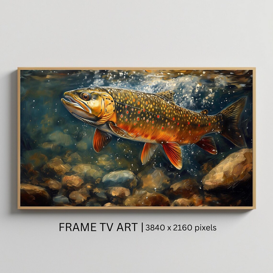 Frame Tv Art Underwater Trout Vibrant Fish Art For Frame Tv Abstract Tv Art Art