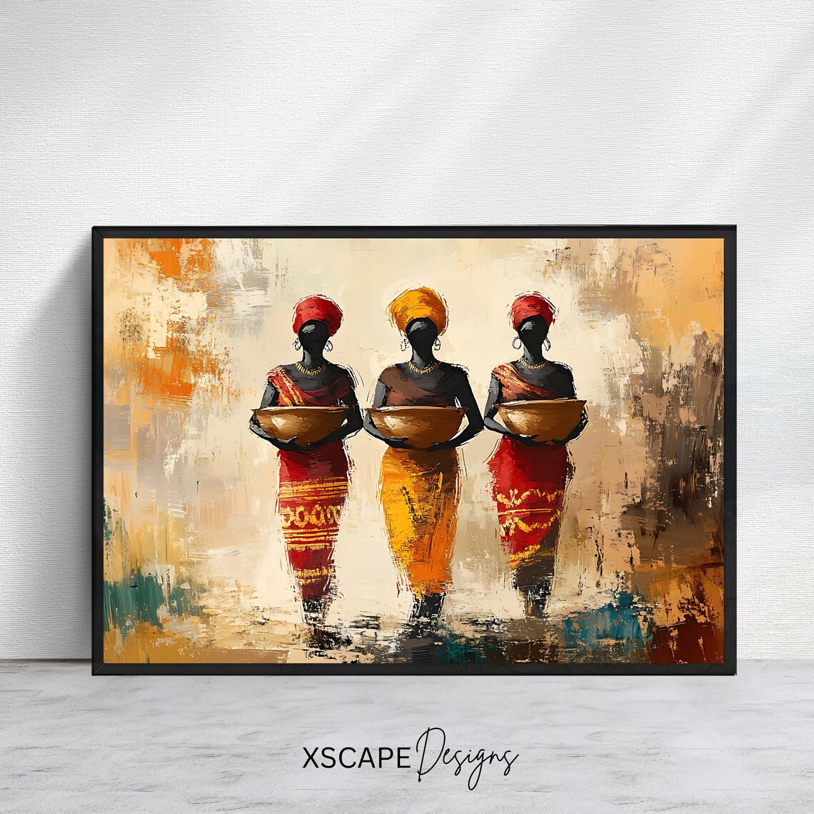 African Women Art Tribal Wall Art Print Abstract Cultural Artwork Ethnic Wall Decor
