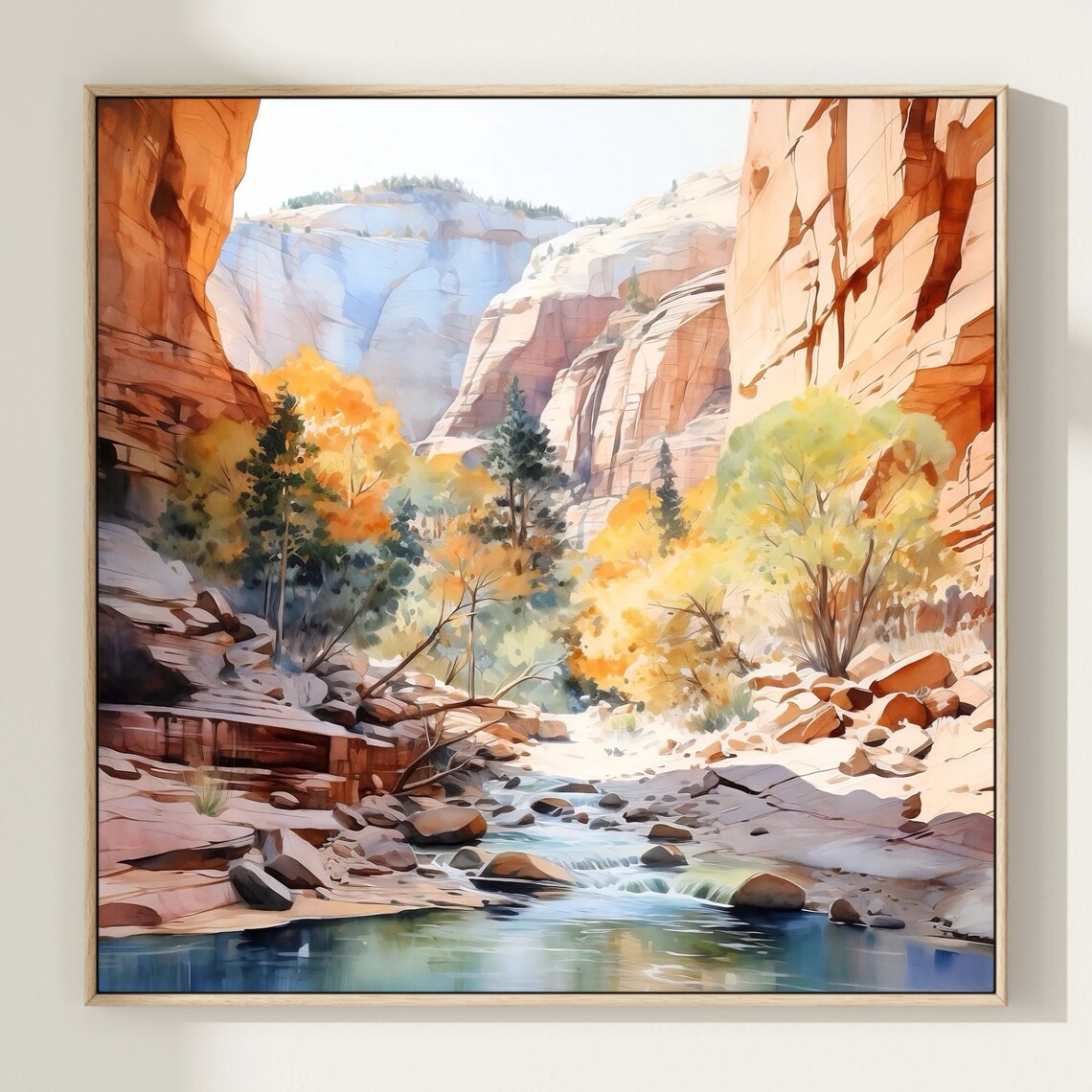 Zion National Park Watercolor, Art Print