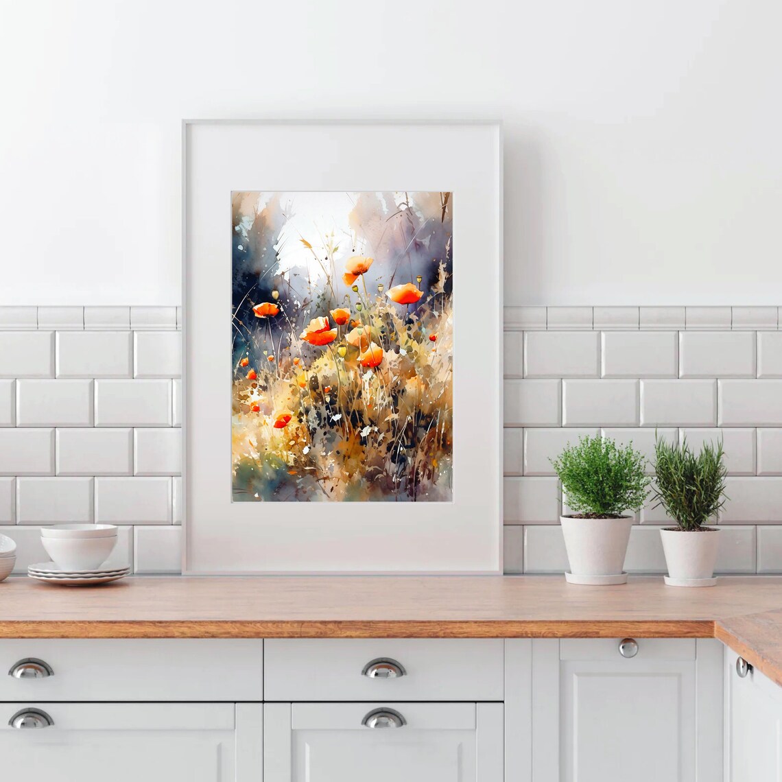 Poppy Field Botanical Art Print, Meadow Flowers - Image 2