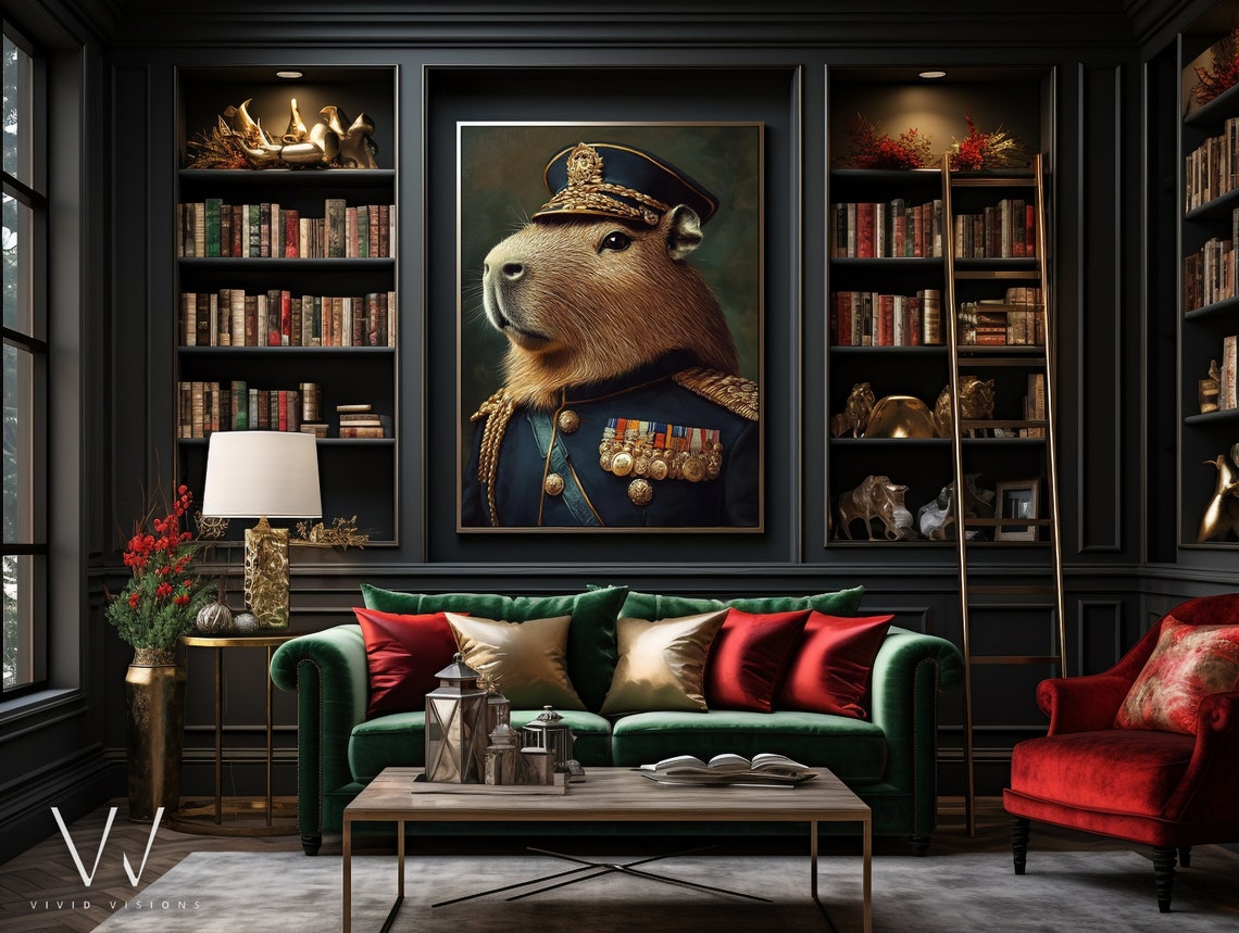 Capybara Commander Portrait In Military Uniform With Medals Poster - Image 3