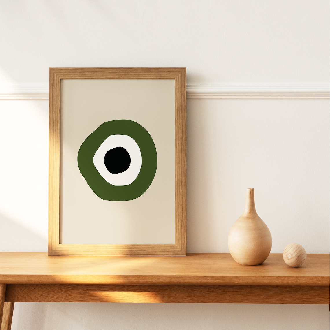 Evil Eye Series Print, Trendy Dark Green Art Print
