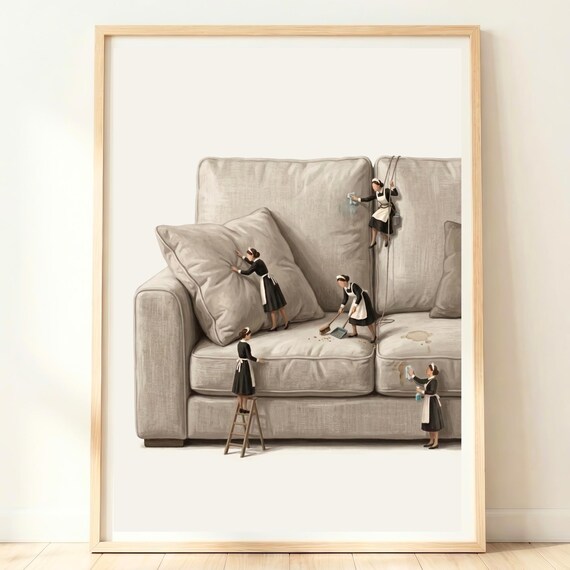 Living Room Wall Art Sofa Print Lounge Decor Neutral Home Artwork Whimsical