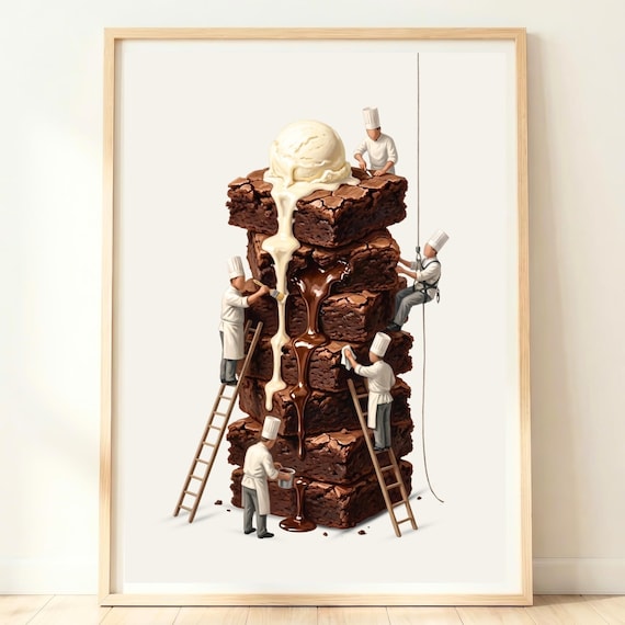 Brownies Wall Art Chocolate Print Dessert Poster Gifts