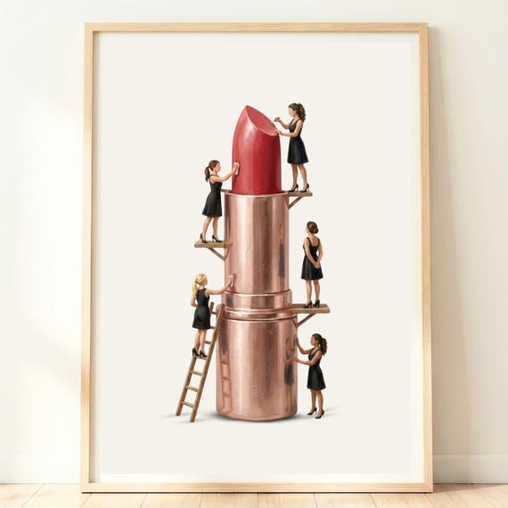 Makeup Wall Art Lipstick Print Beauty Room Decor Vanity Girls Bedroom Artwork