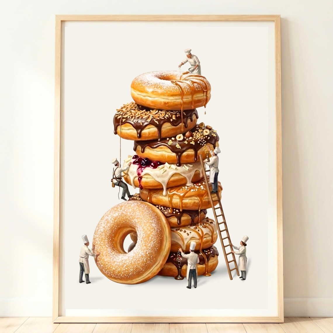 Donut Stack Poster, Bakery Decor