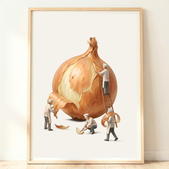 Onion Wall Art Print, Farmhouse Kitchen Decor