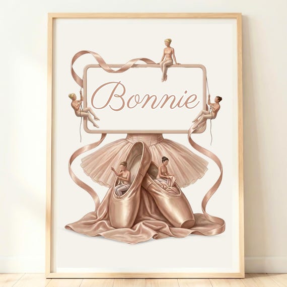 Nursery Name Sign Custom Decor Girl Ballet Art Personalised Prints