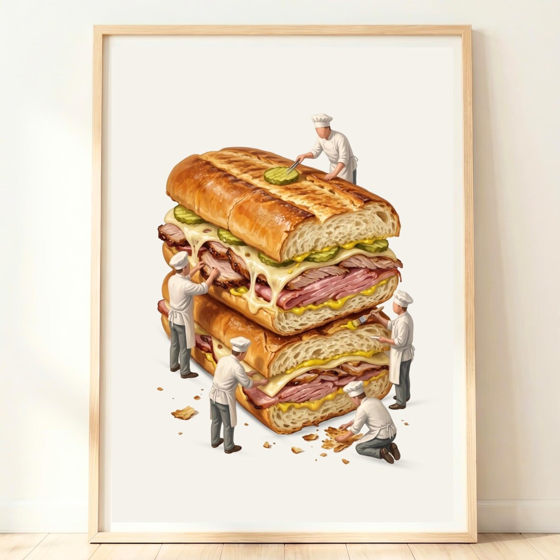 Cuban Sandwich Miami Kitchen Art Print, Havana Poster