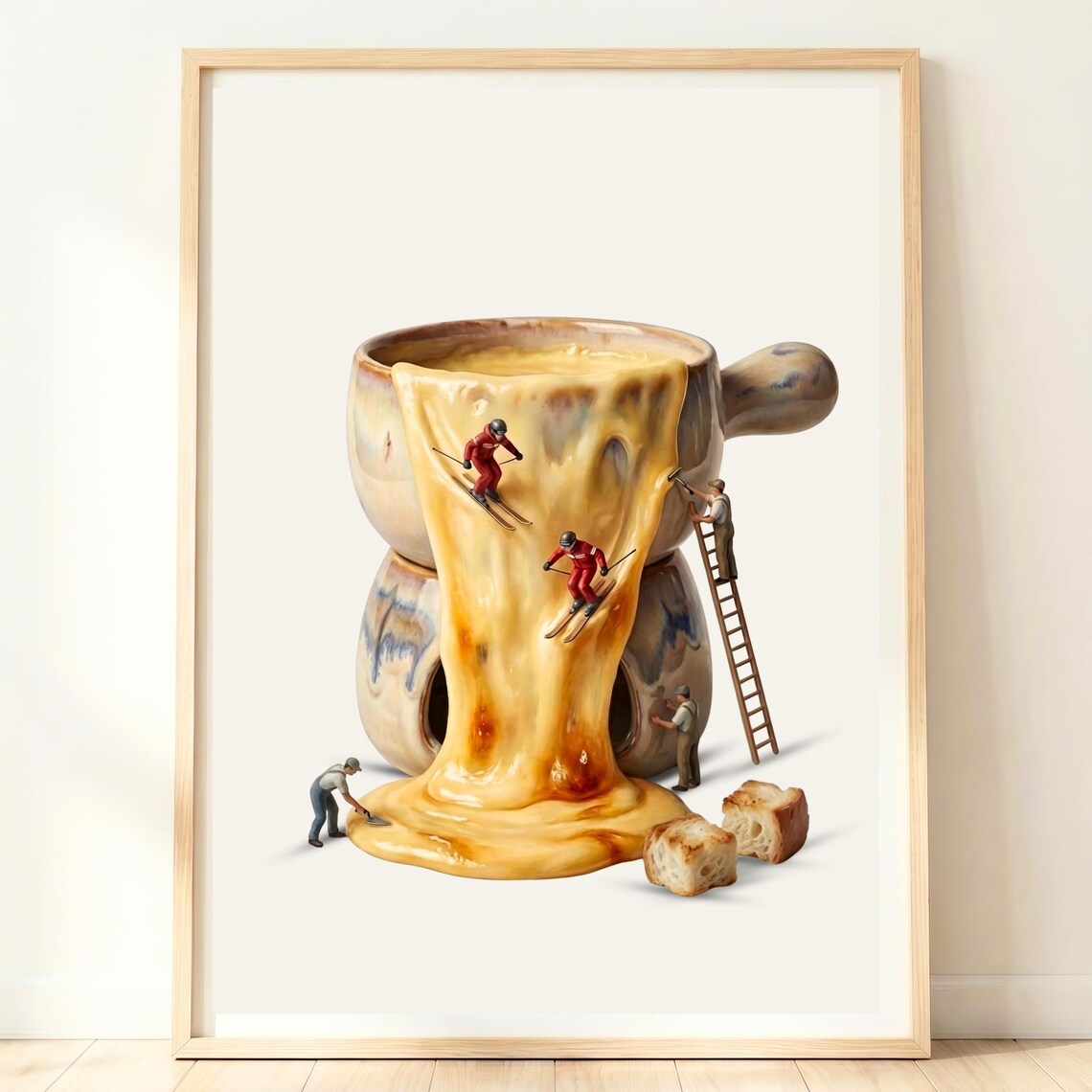 Cheese Fondue Wall Art, Swiss Kitchen Art Print