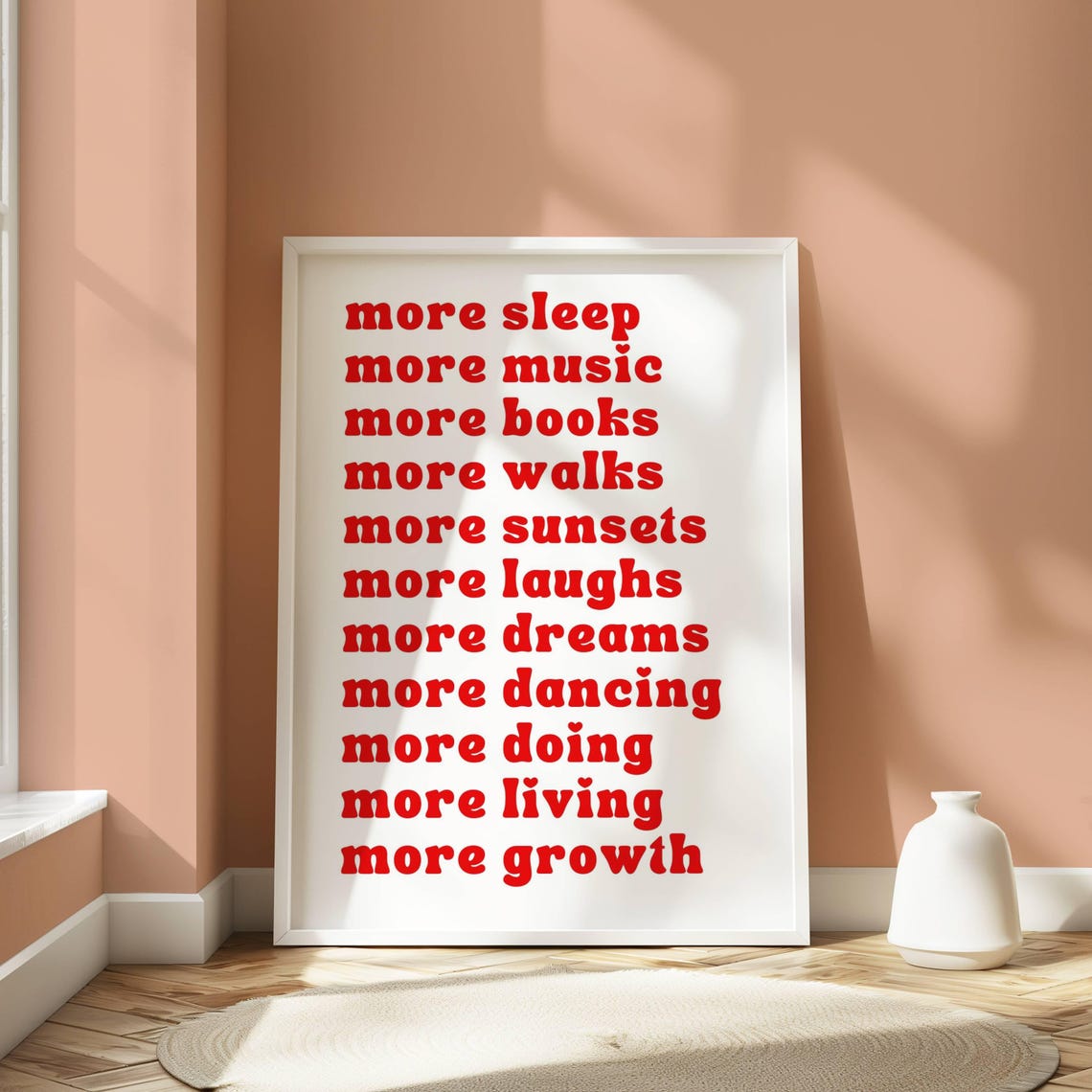 More Joy More Growth Retro Red Typography Motivational Poster - Image 5