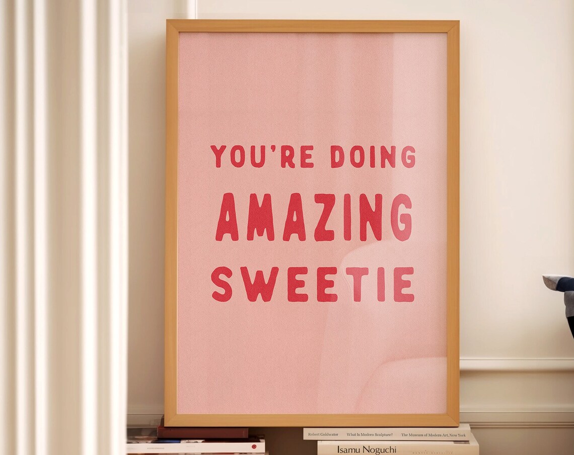 Youre Doing Amazing Positive Retro Typography Print