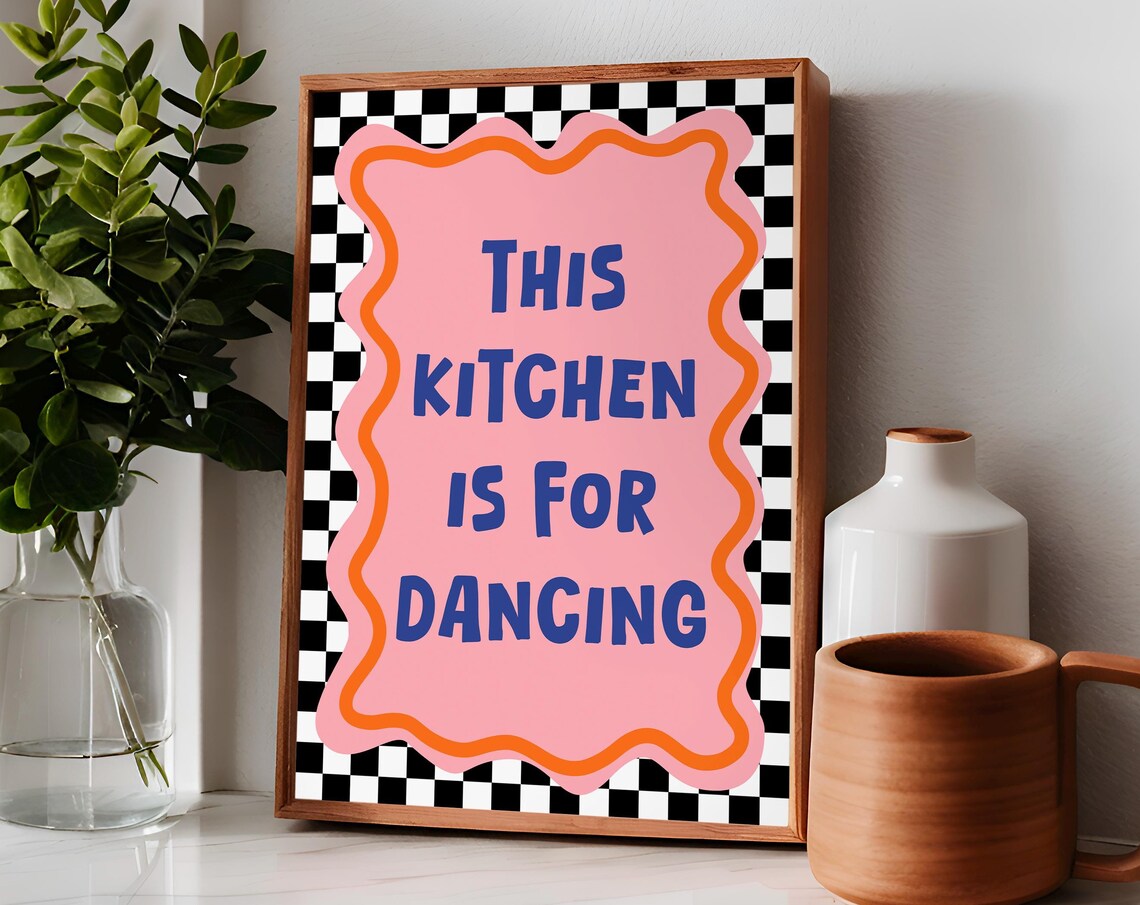 This Kitchen Is For Dancing Retro Kitchen Art Print - Image 3