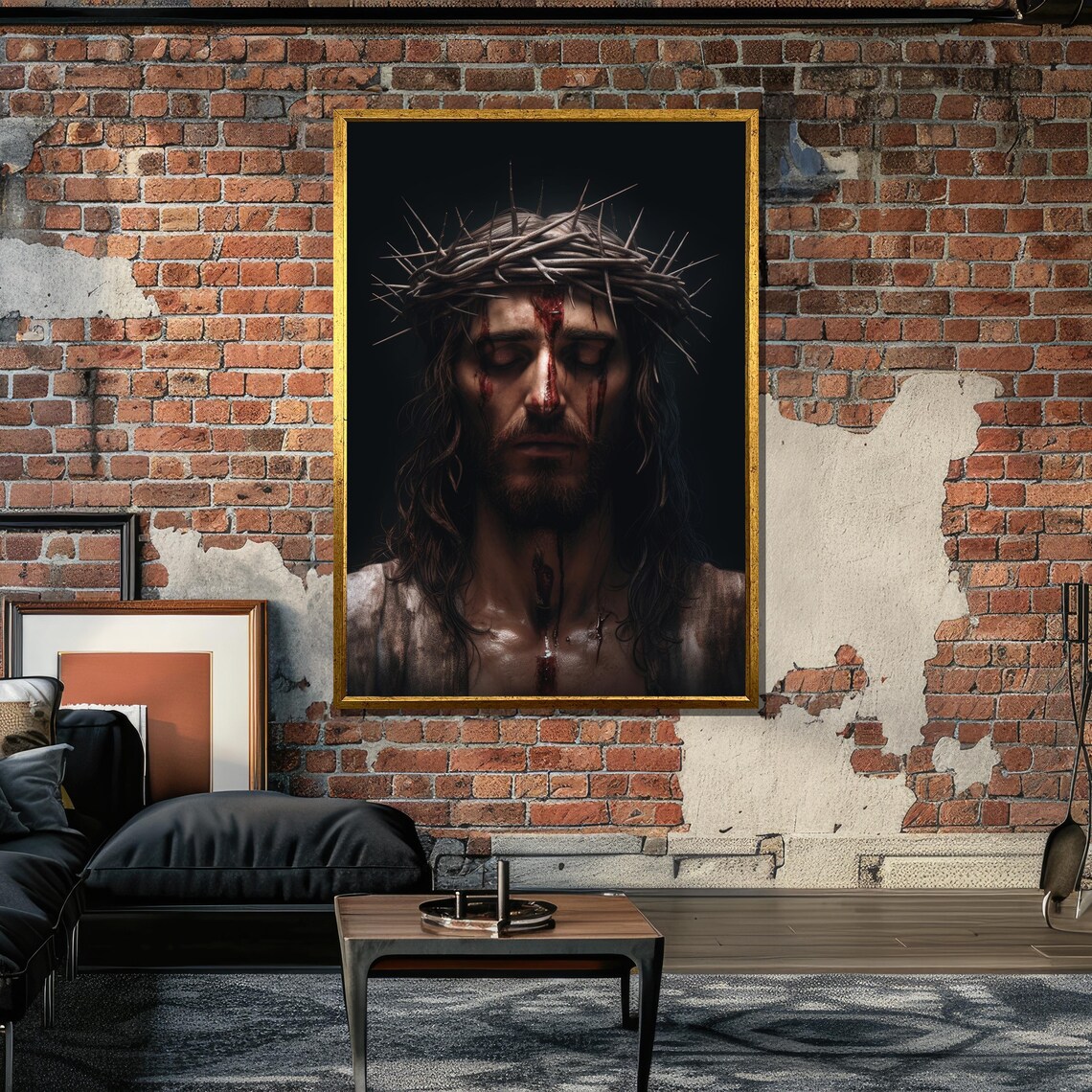Jesus Christ With Crown Of Thorns, Dramatic Realism Portrait - Image 6