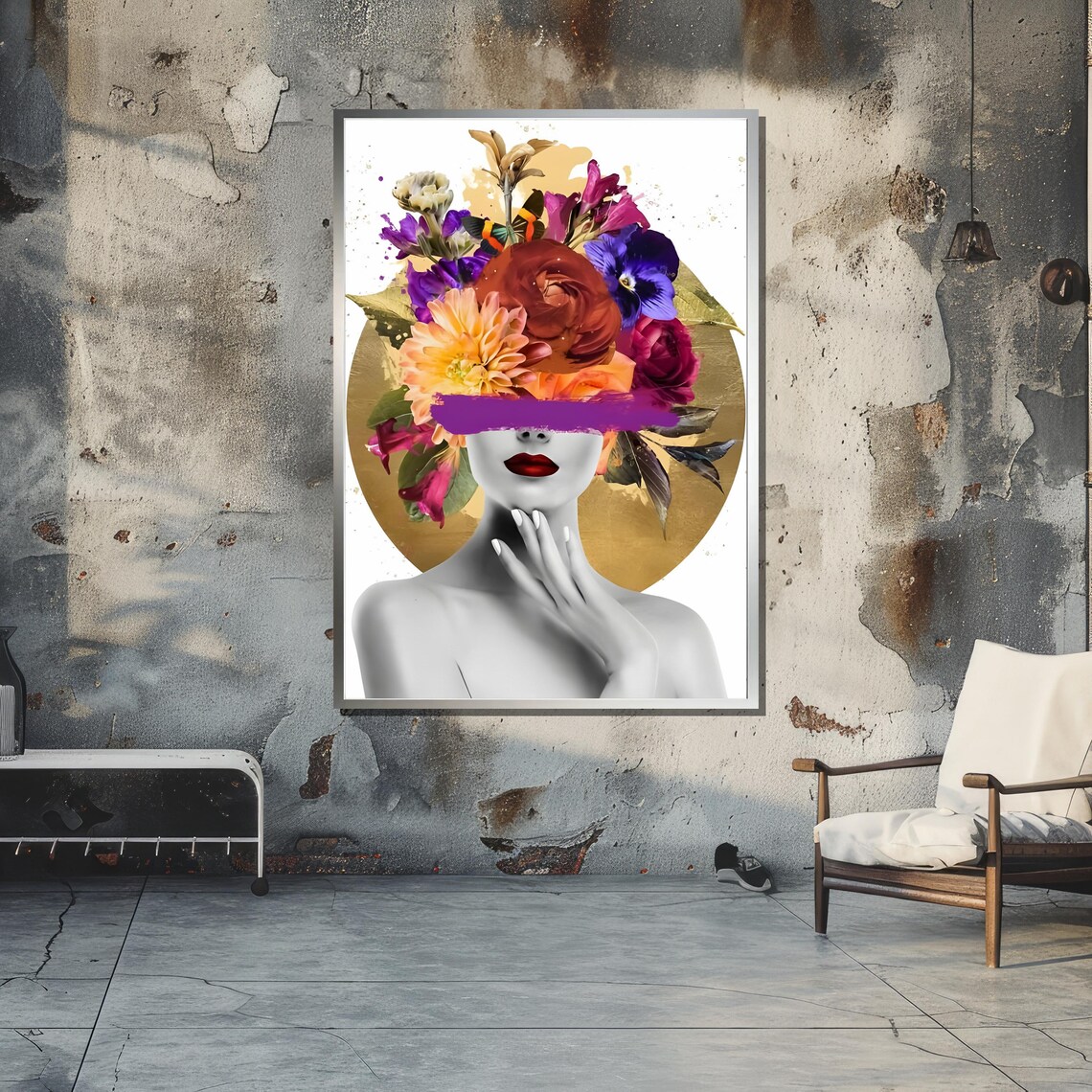 Surreal Floral Woman Abstract Modern Art - Image 5
