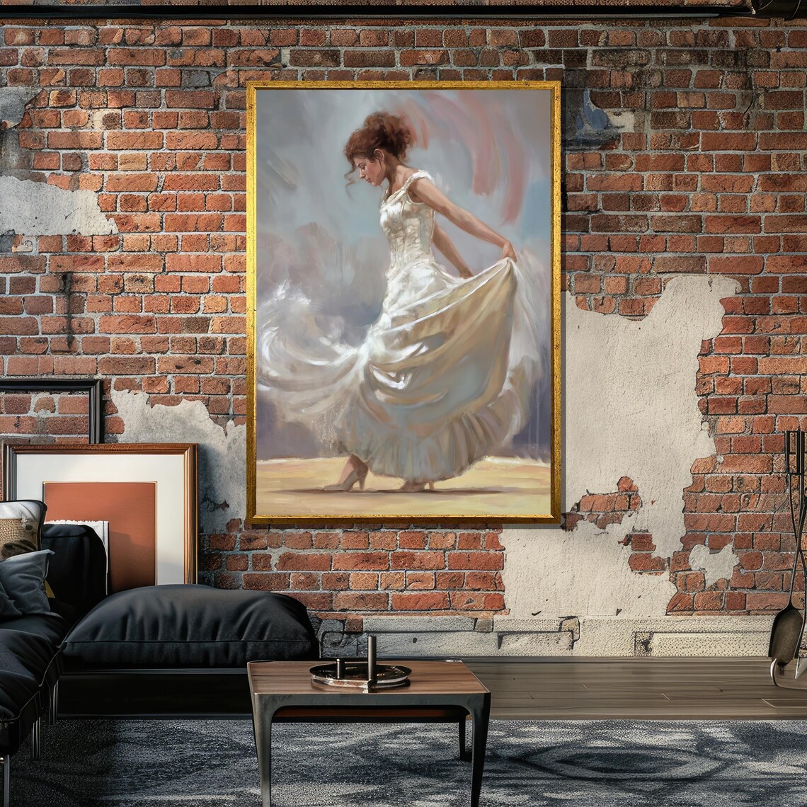 Elegant Woman In Flowing Dress, Impressionist Art Print - Image 6
