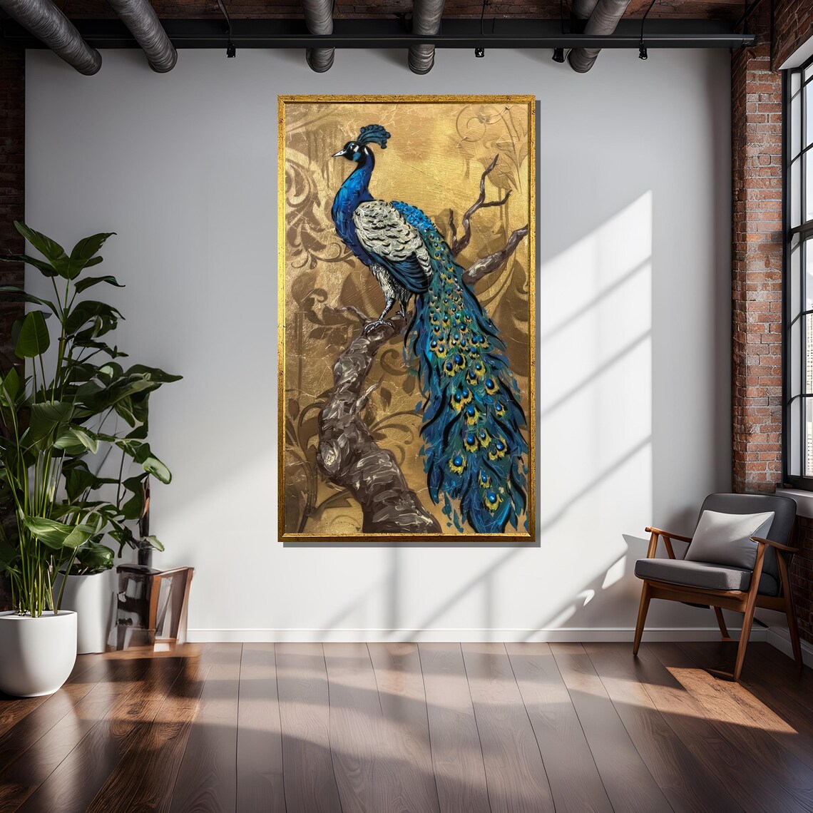 Majestic Peacock, Elegant Realism Decorative Art - Image 5