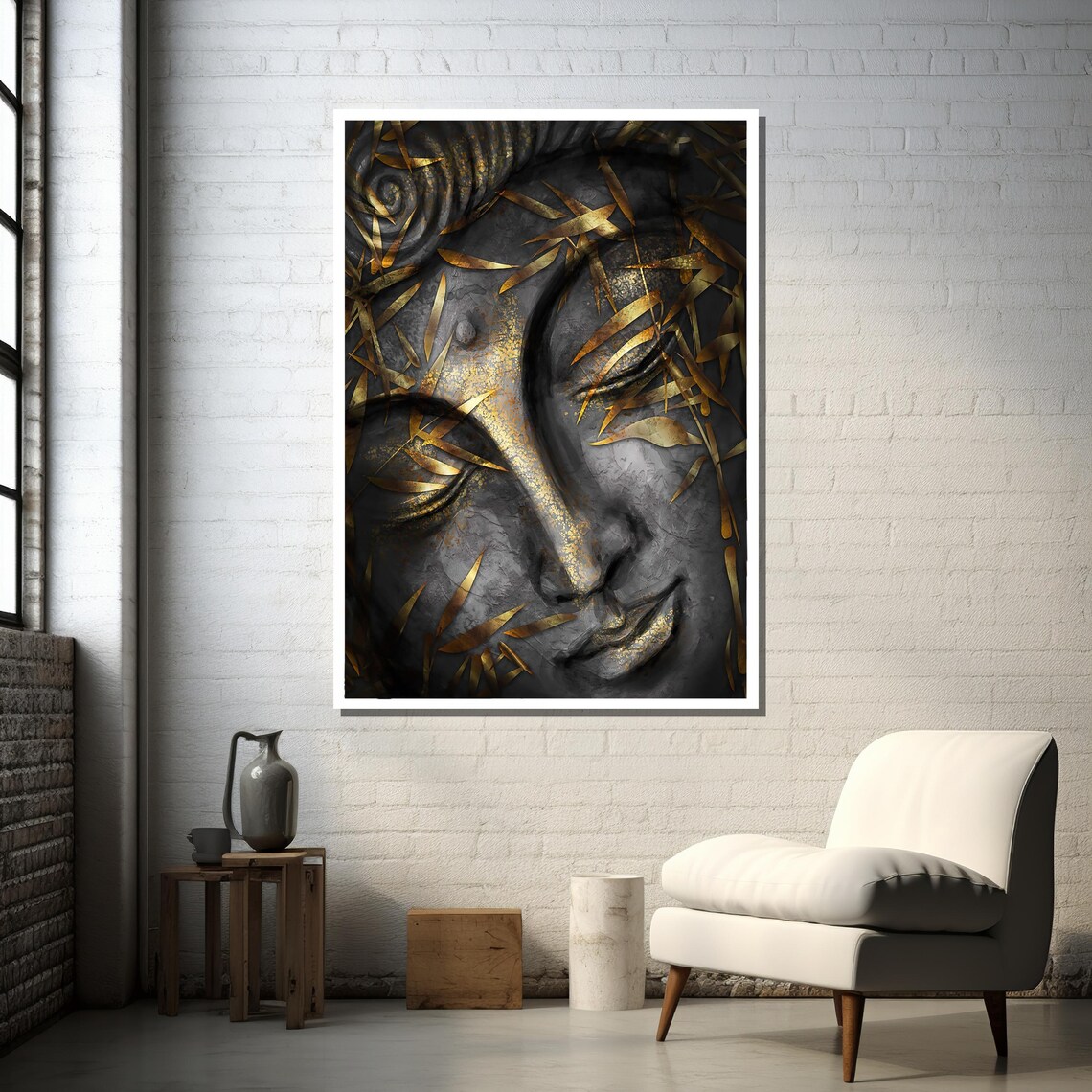 Serene Buddha, Spiritual Zen Meditation Art Print - Image 3