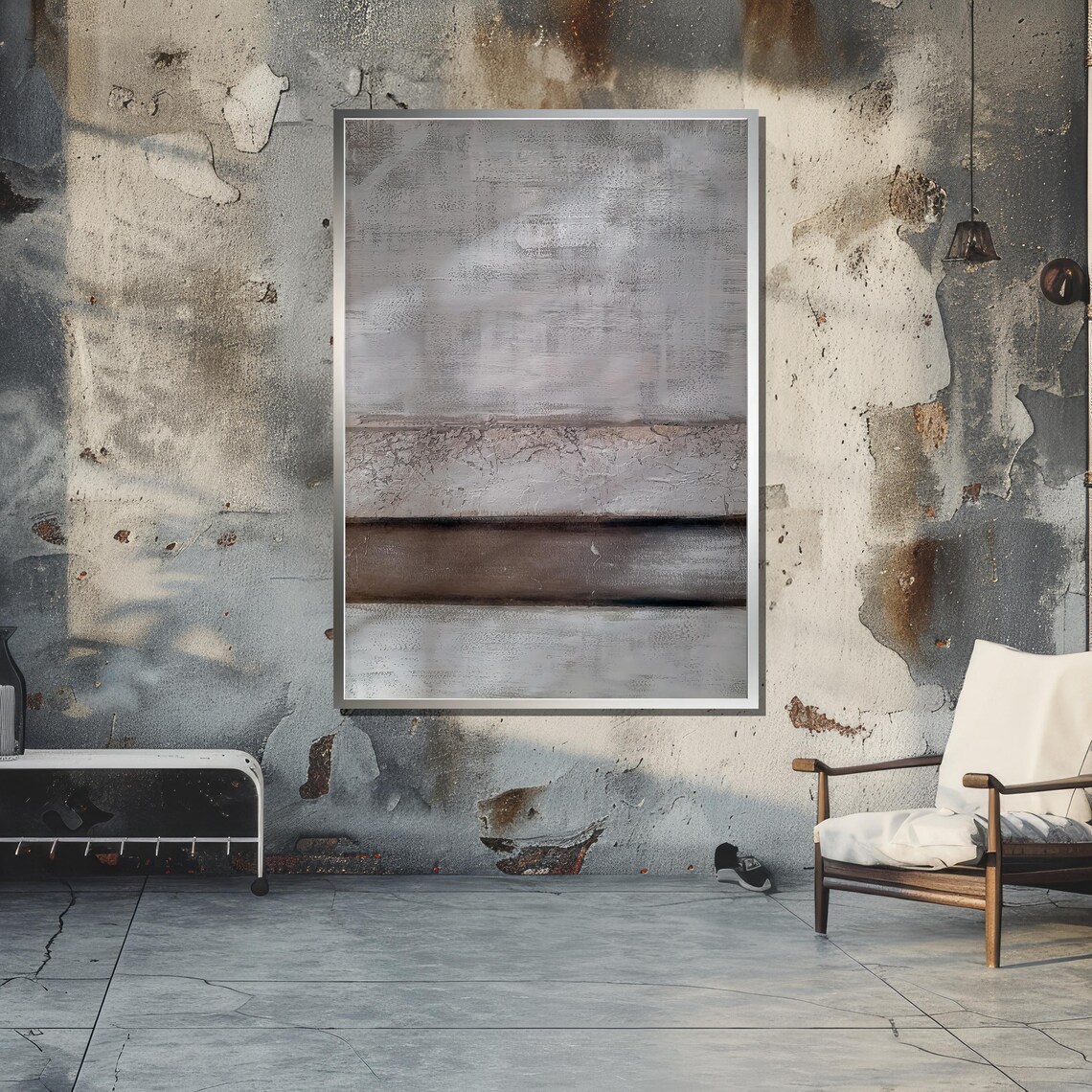 Minimalist Textured Abstract, Neutral Modern Art - Image 4