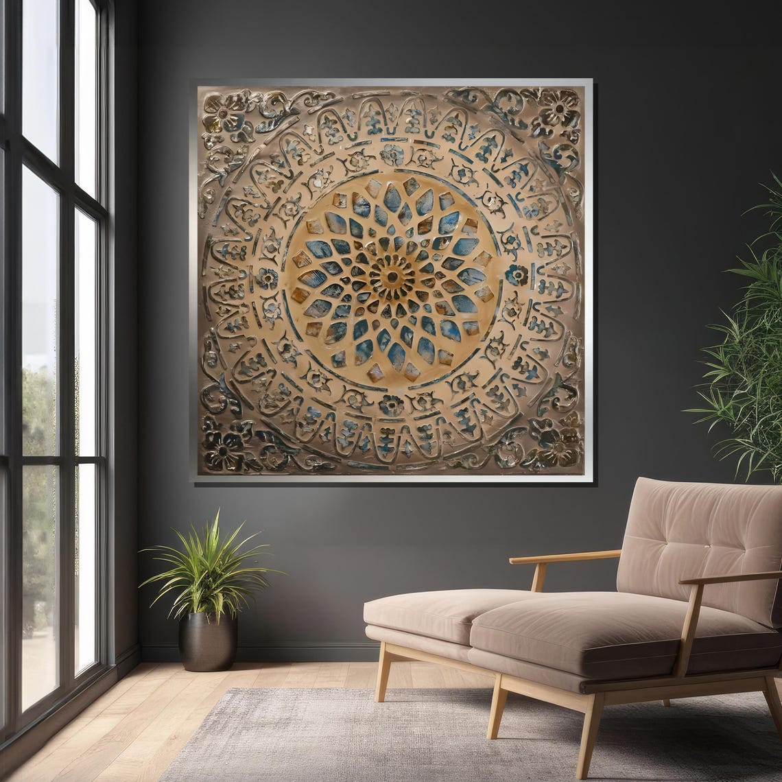 Ornate Mandala Boho Wall Art, Decorative Geometric Art Print - Image 4