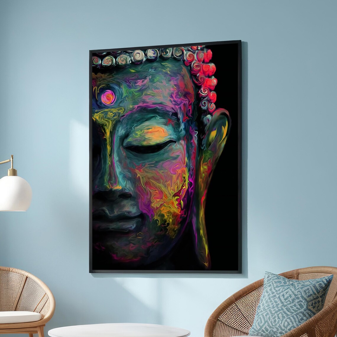 Colorful Buddha Abstract, Spiritual Zen Decor