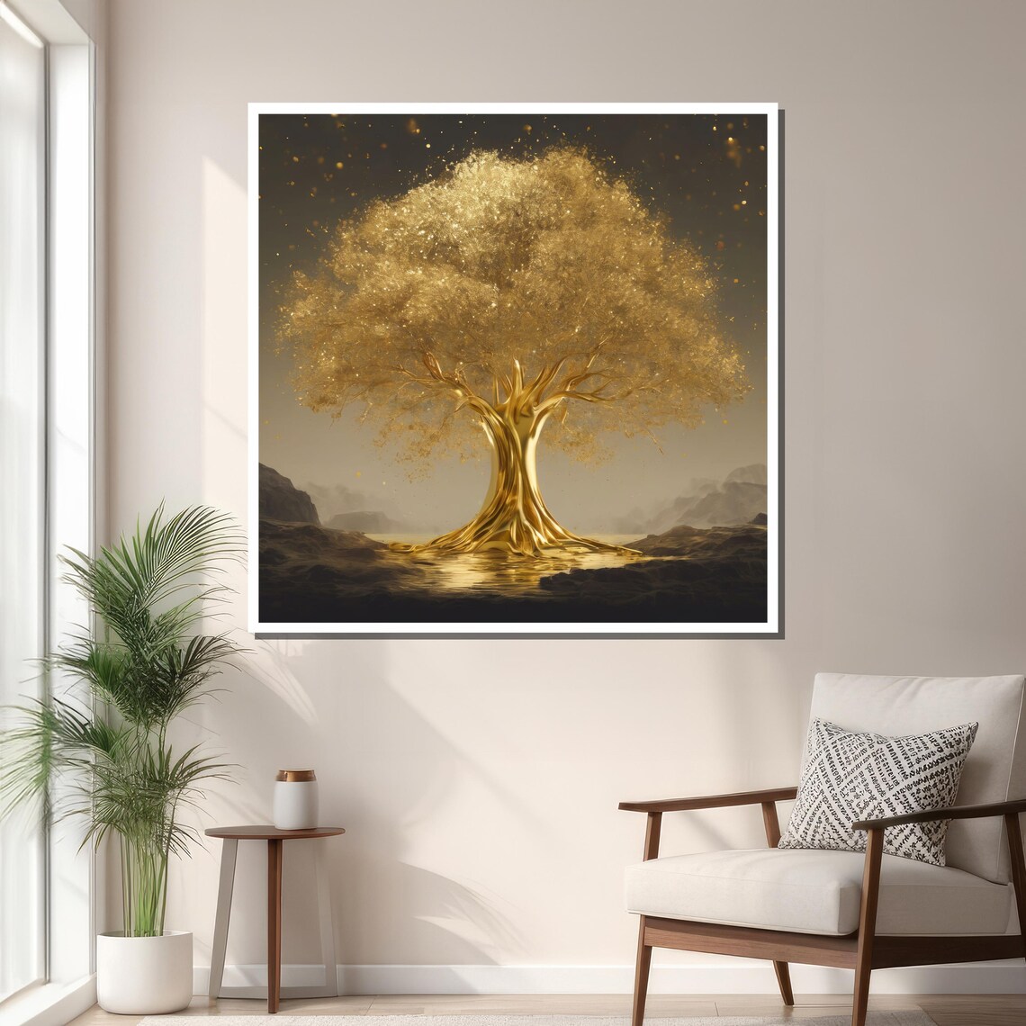 Golden Tree Of Life, Modern Nature-Inspired Decor - Image 3