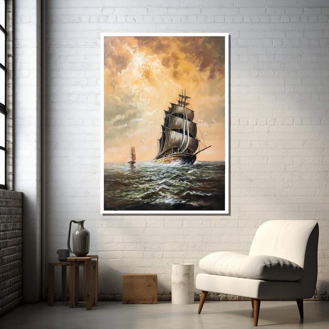 Grand Sailing Ship on Open Sea, Maritime Adventure - Image 2