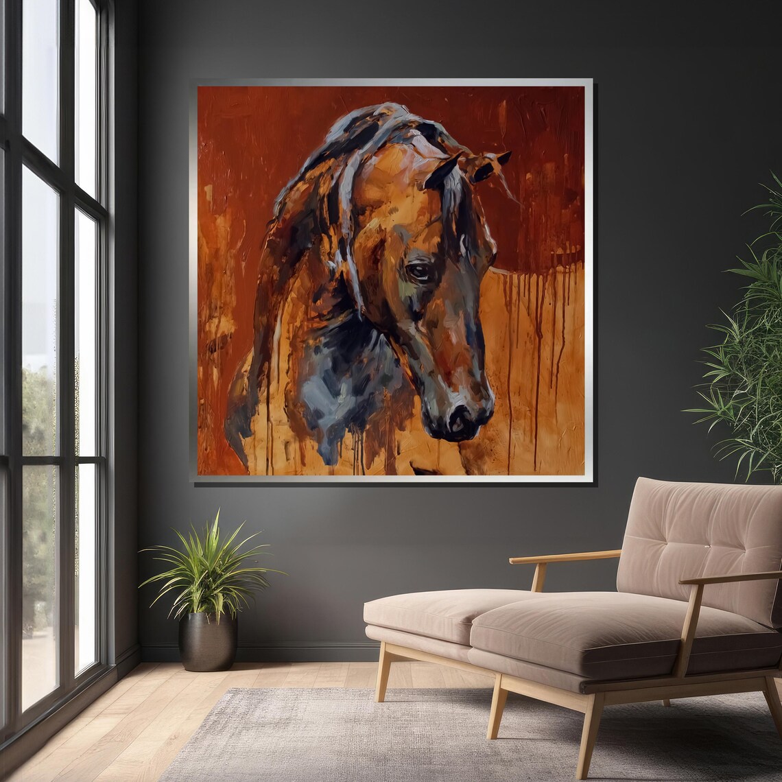 Abstract Horse Art Print, Rustic Farmhouse Decor - Image 4