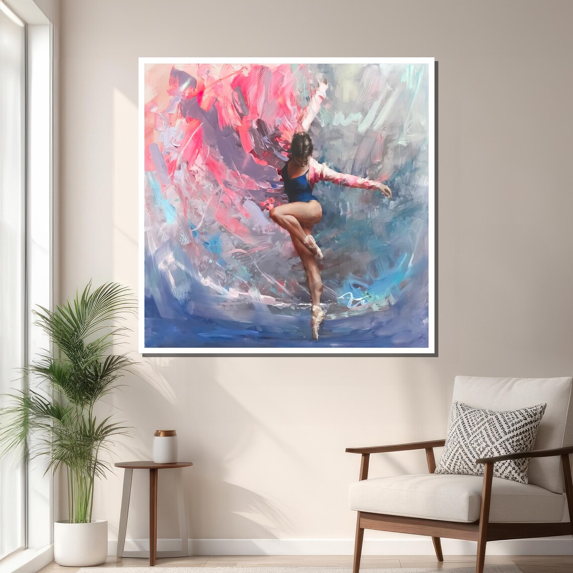 Dynamic Ballerina Print, Abstract Fluid Movement - Image 3