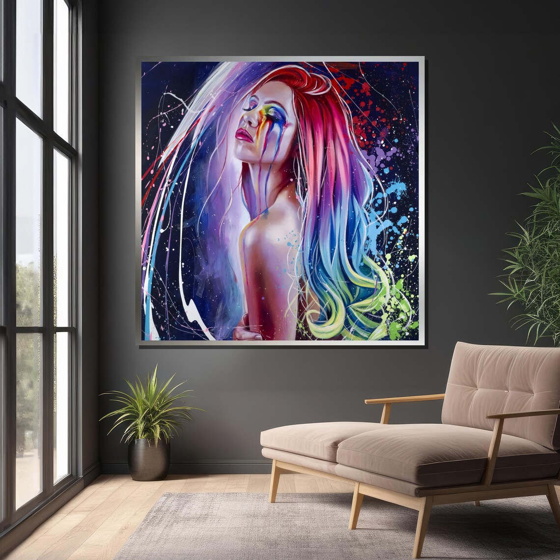 Rainbow Spirit Print, Expressive Woman Portrait - Image 4