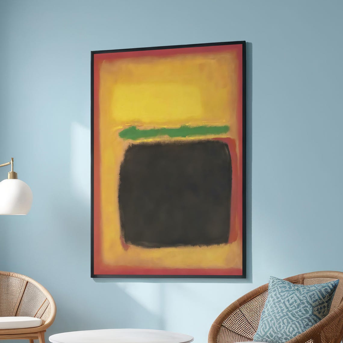 Mark Rothko Style Yellow Green Black Bold Abstract Color Poster